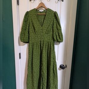 Green Rihoas Cutout Dress